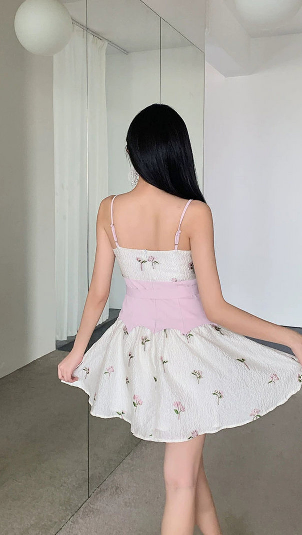 AIIZIE EMBROIDERED JACQUARD MINI DRESS IN WHITE - product image