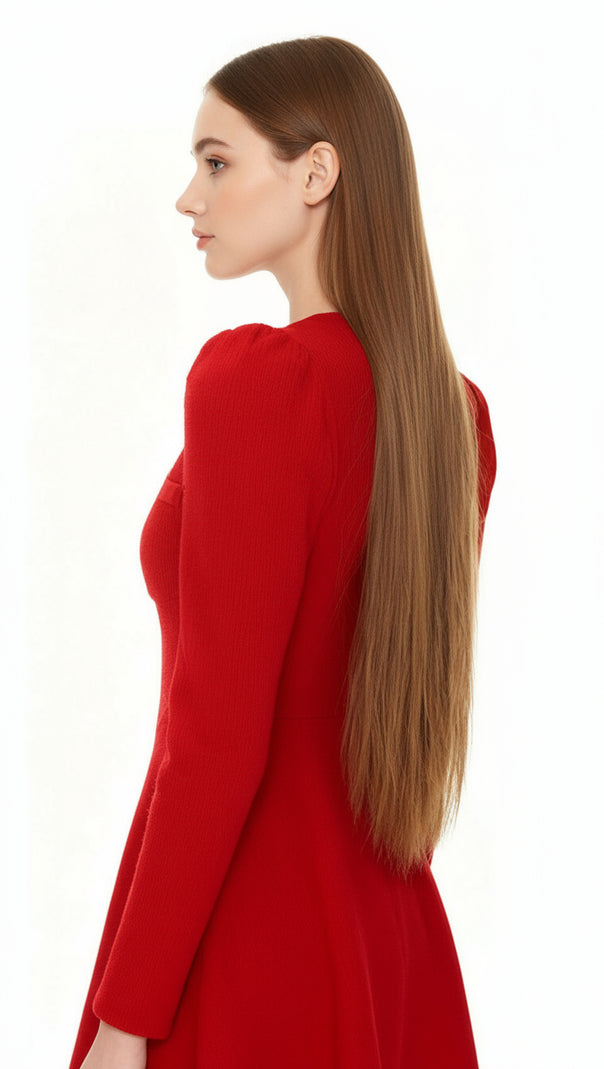AIIZIE TURN HEADS IN RED: ITALIA BOW-ACCENT LONG SLEEVE MINI DRESS - product image