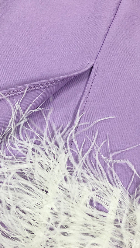 TWO-TONE PEARL EMBELLISHED MIDI DRESS