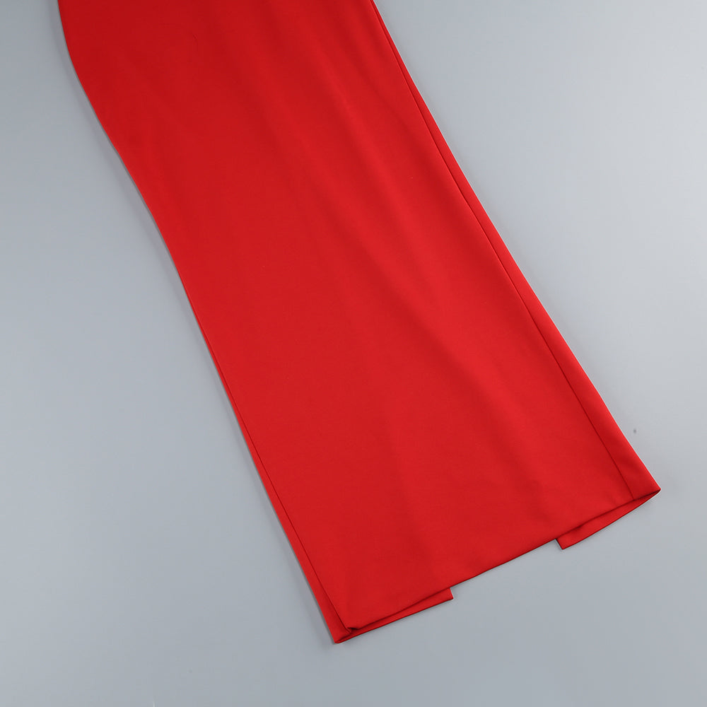 AIIZIE OFF-SHOULDER FLOWER MAXI DRESS IN RED - product image
