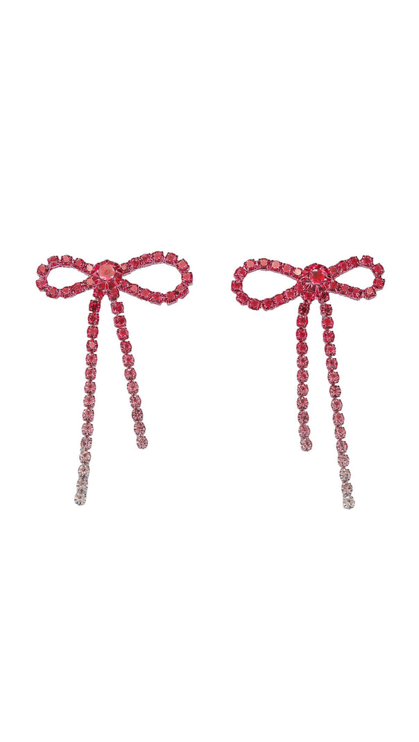 AIIZIE DANELLE RHINESTONE BOW EARRINGS - product image