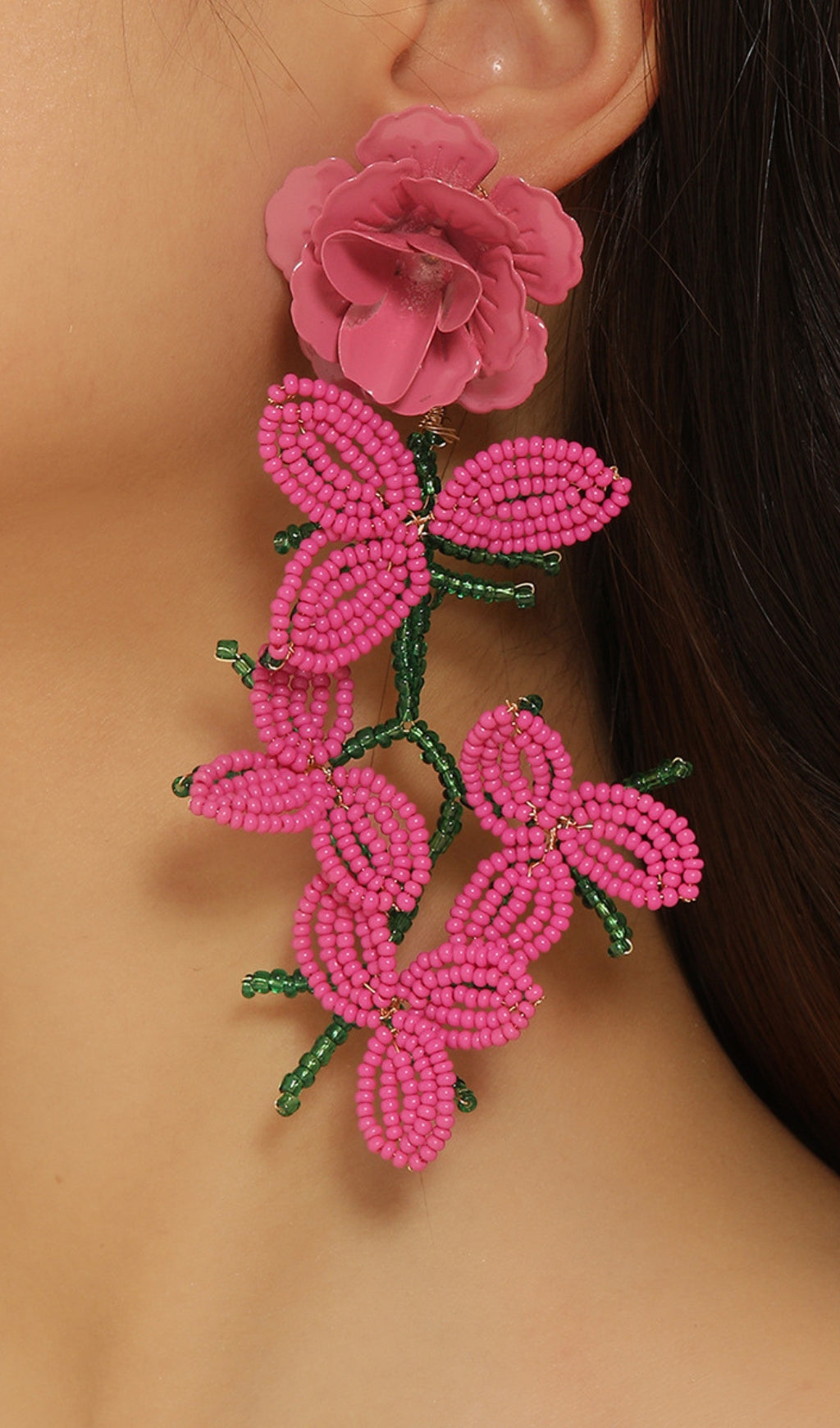 CYBELE ROSE RED FLOWER EARRINGS