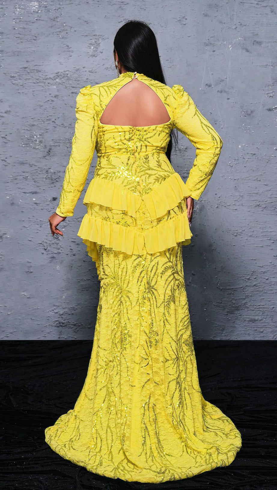 Ines Maxikleid mit Rüschen