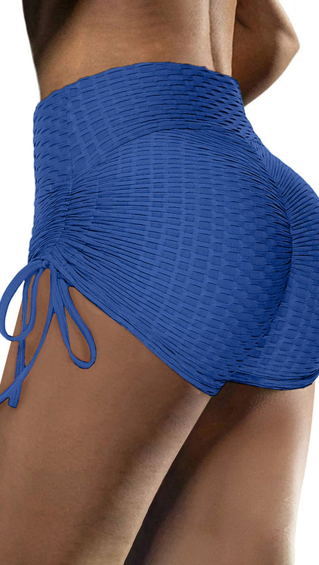 Graue Yoga-Shorts mit hohem Bund und Po-Lifting