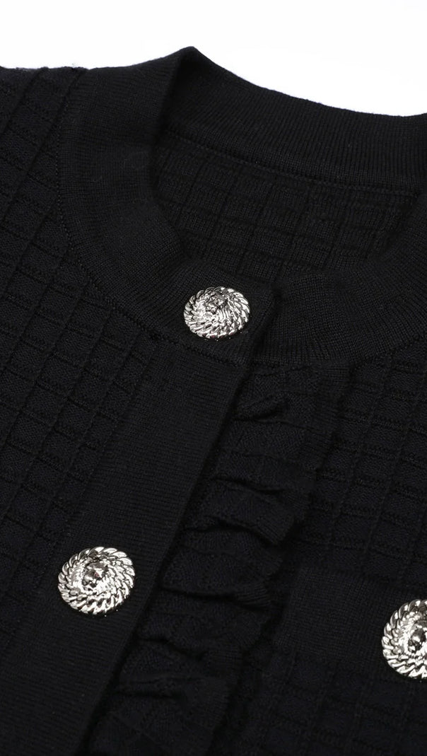 AIIZIE Julie Chic Flared Sleeve Knit Cardigan – Elegant Button-Front Style - product image