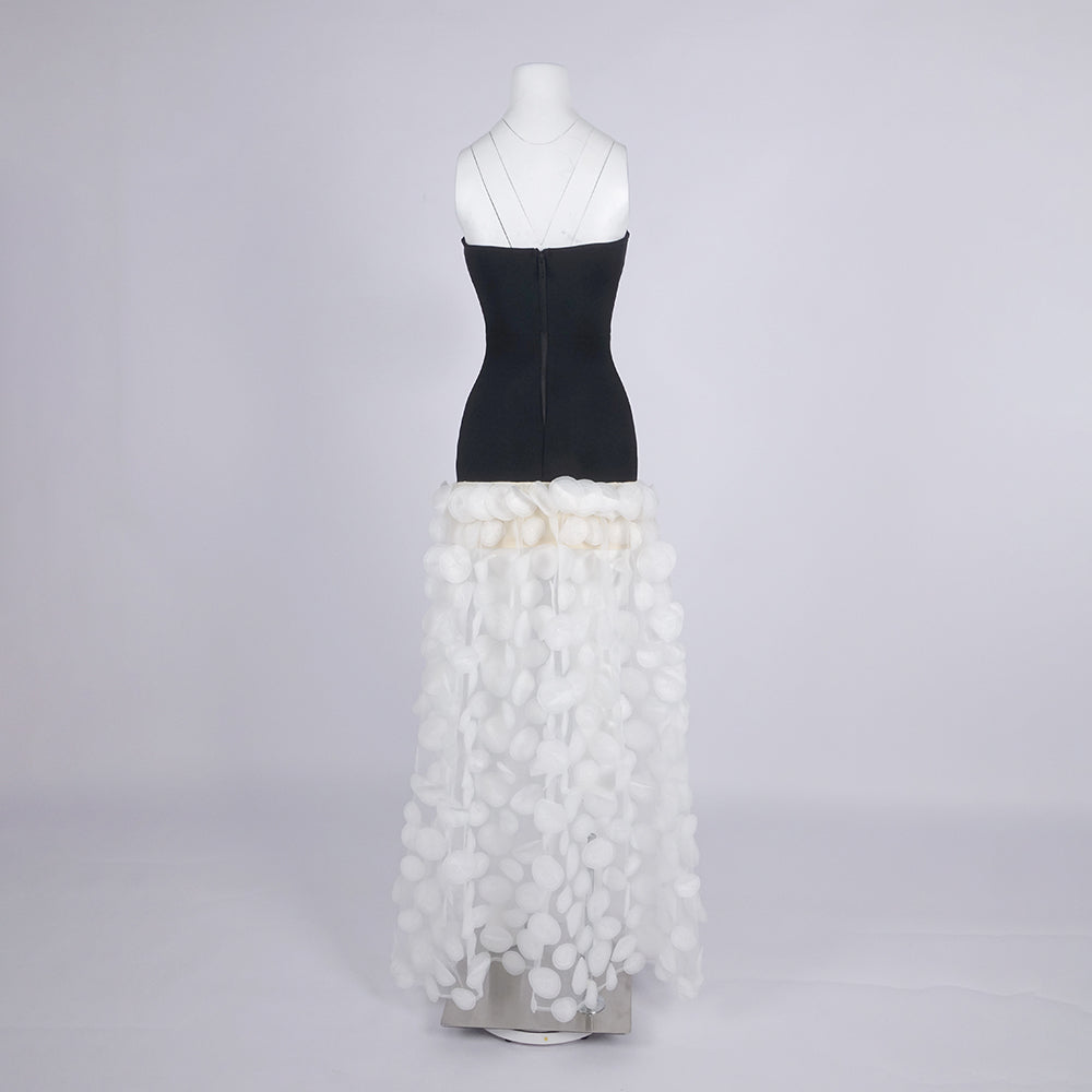 Trägerloses A-Linien-Maxikleid Weiß 