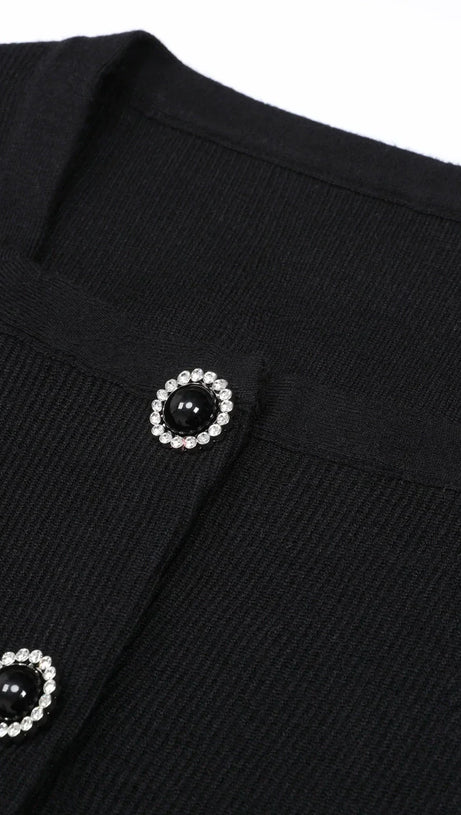 The June Knit Midi Dress: Elegant Ribbed Style with Embellished Belt