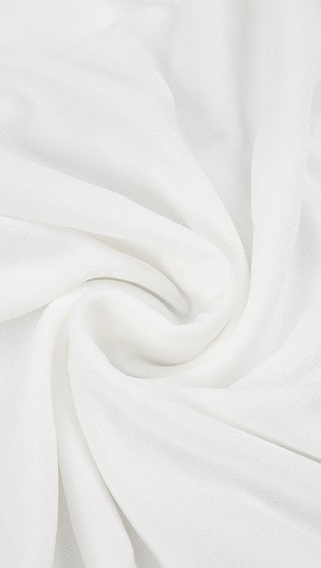 CARA WHITE OFF-SHOULDER RUCHED BODYCON MAXI DRESS WITH ROPE EMBELLISHED