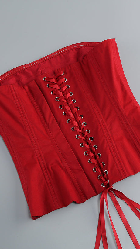 CLEGG RED CORSET FLOWER TWO-PIECE SET