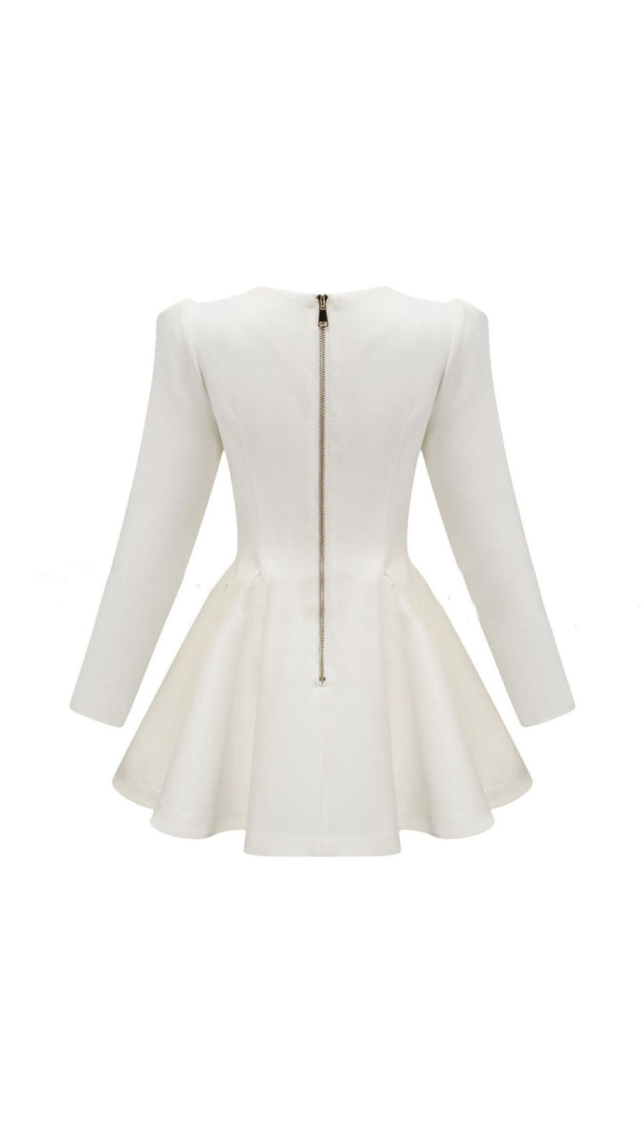 Ilene White Double-Breasted Blazer Mini Dress | Gold Rose Buttons