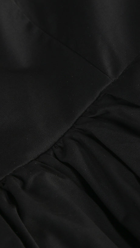 BLACK MINI DRESS PUFFY SKIRT