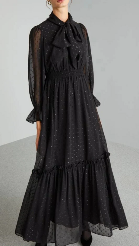 FOULARD-EMBELLISHED DRESS