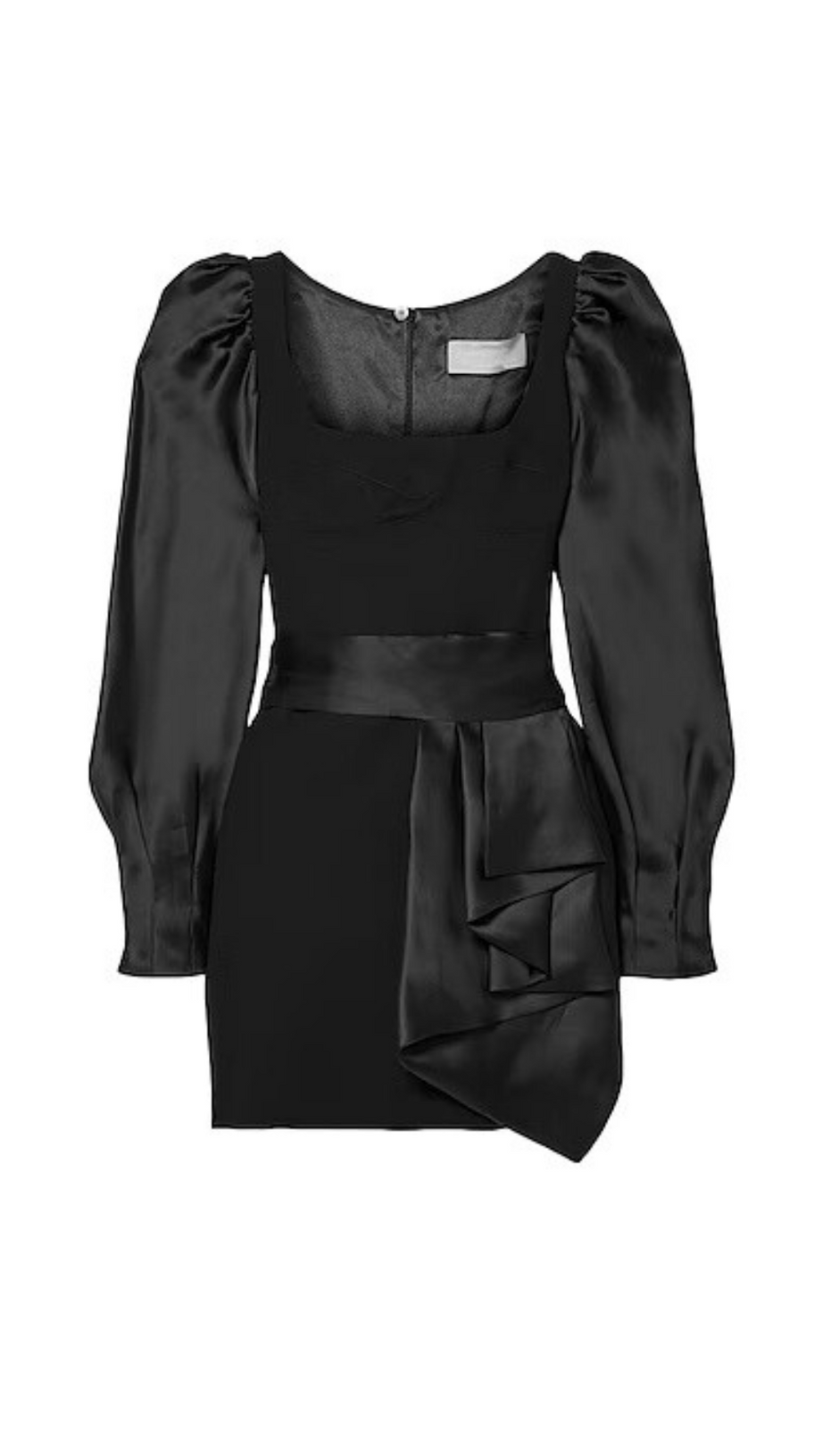 WOOL CREPE SILK SATIN MINI DRESS