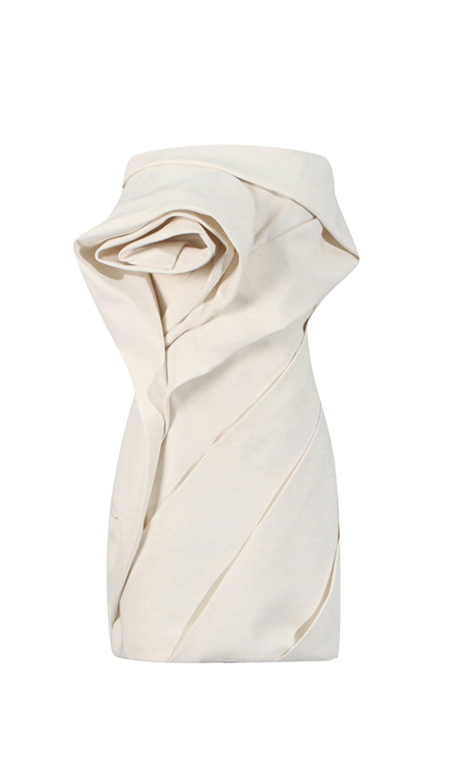 Alisa – Trägerloses Minikleid mit Blumenmuster in Aprikose