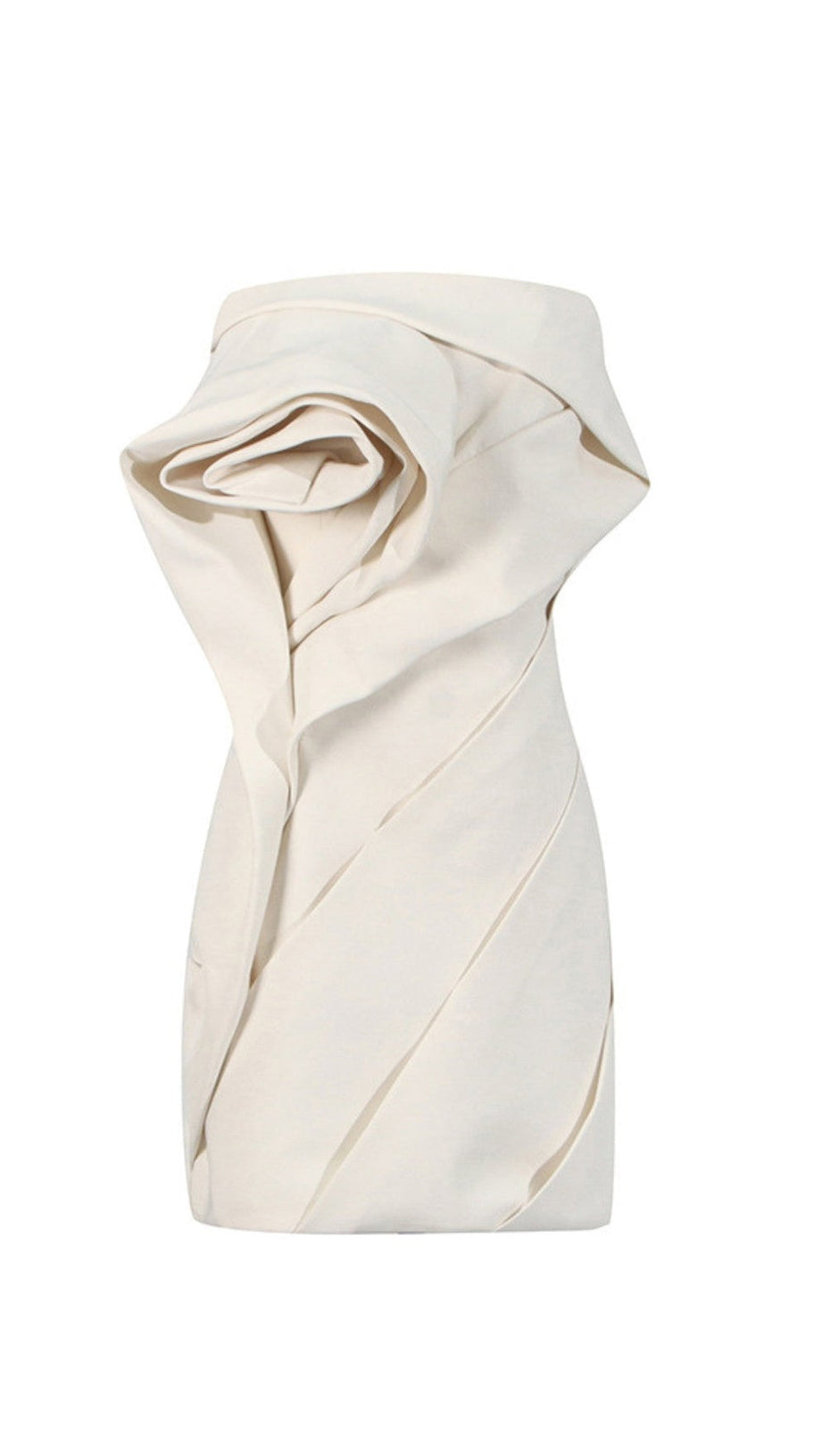 ALISA STRAPLESS FLOWER MINI DRESS IN APRICOT