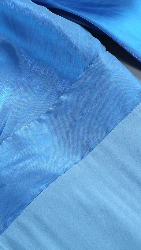 MARCIA TRUMPET SLIT SLEEVE BODYCON MAXI DRESS IN BLUE