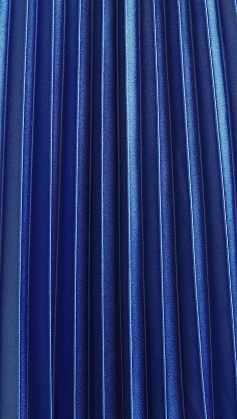 ABITO LUNGO GISELLE A PLISSETTE CON VITA BASSA IN BLU