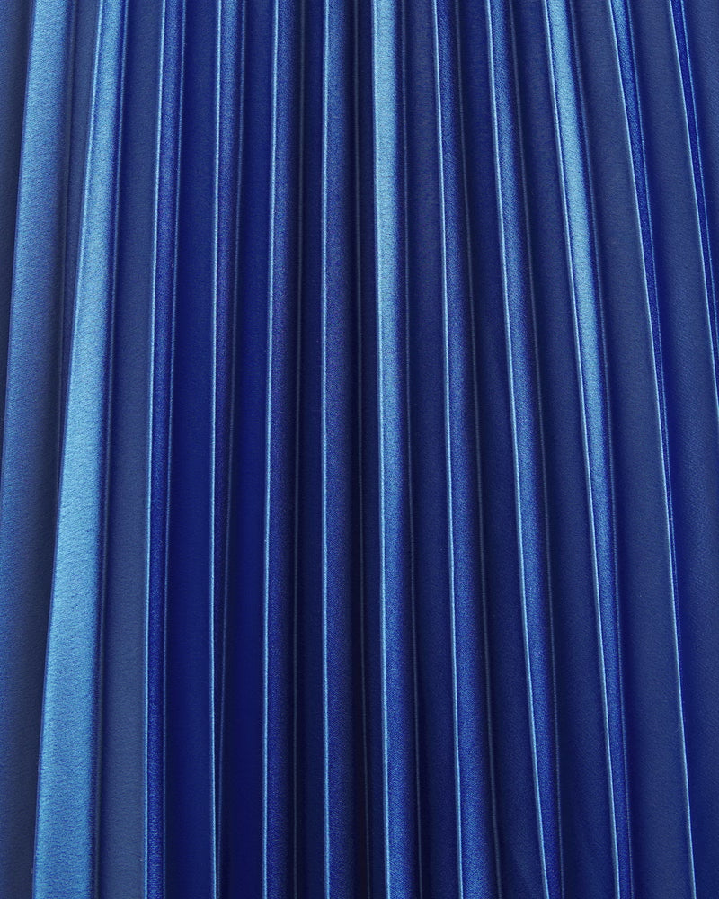 Giselle pleated Drop-Waist Maxi Dress in blue