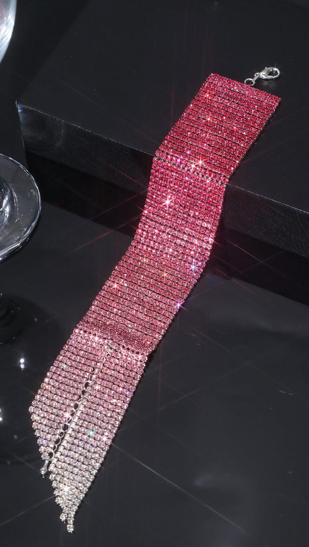 AIIZIE DANNA PINK RHINESTONE BRACELET - product image
