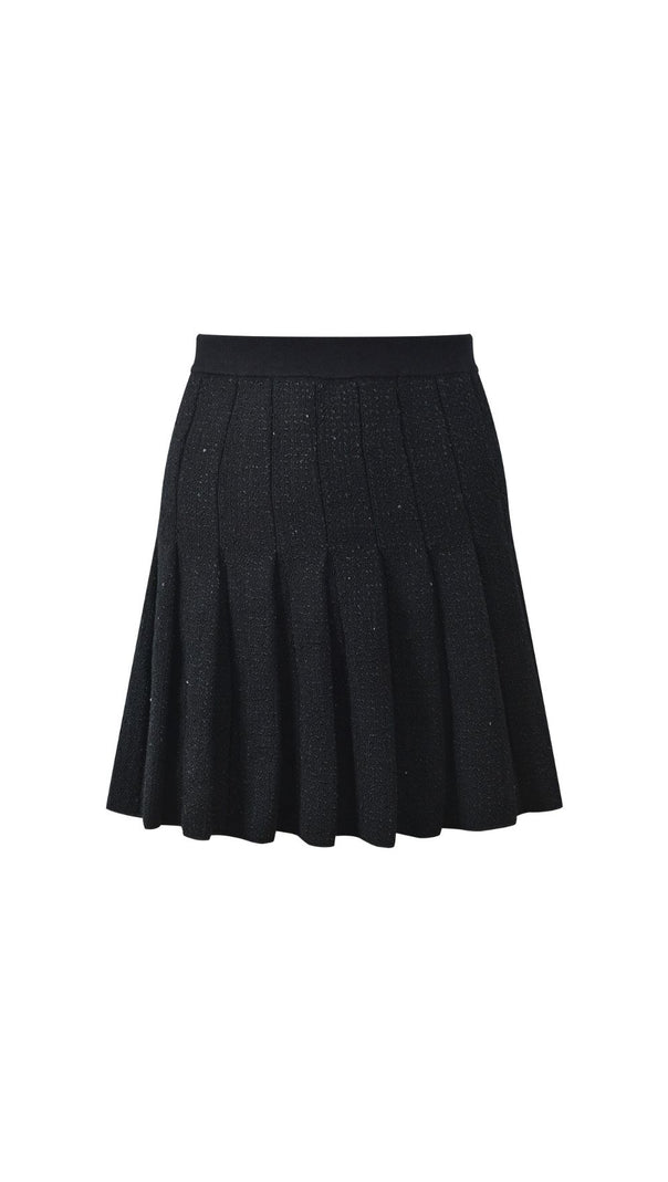 AIIZIE Chic Sparkle Tweed Pleated Mini Skirt | Day-to-Night Style - product image