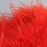 Off-shoulder feather panel red dress