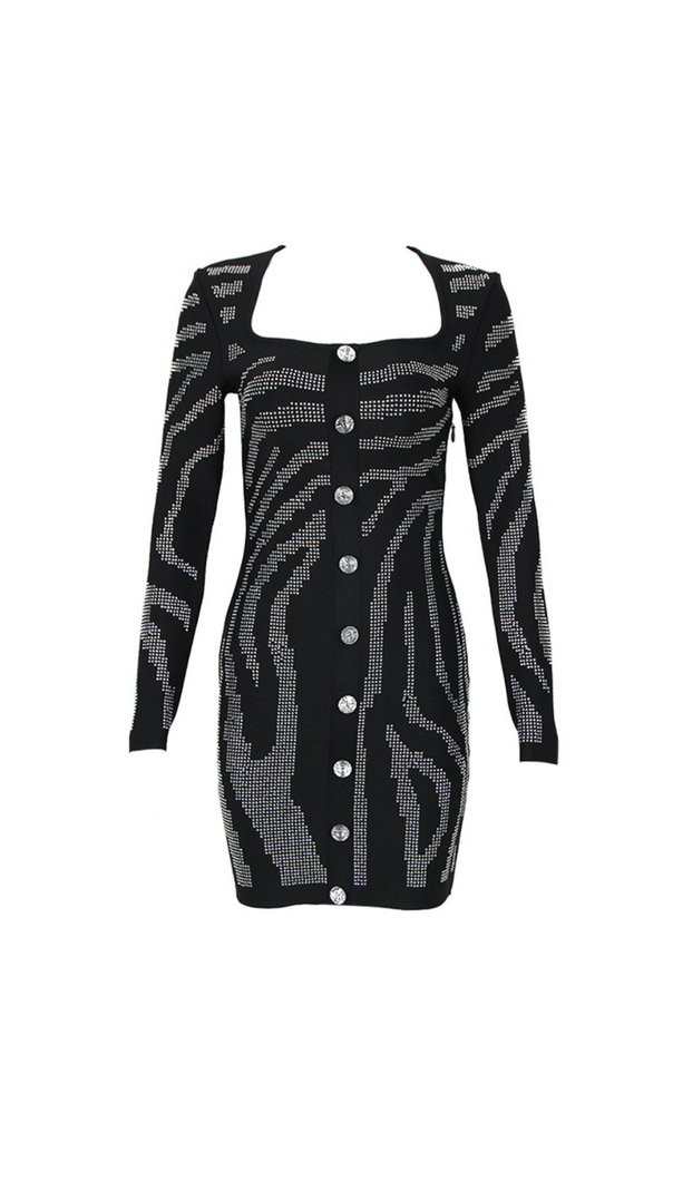 AIIZIE KNIT CRYSTAL MINI DRESS - product image