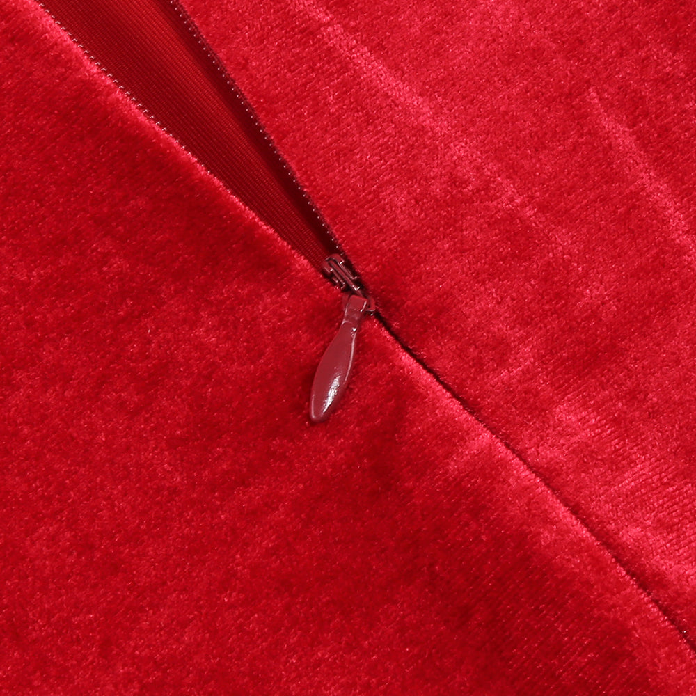 AIIZIE HILDA BOW-EMBELLISHED VELVET GOWN IN RED - product image