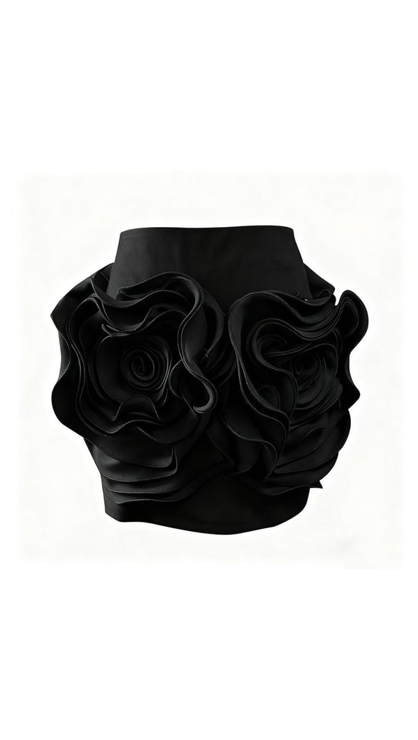 AIIZIE Ilmari Red Rose 3D Flower Mini Skirt - Elegant Statement Piece - product image