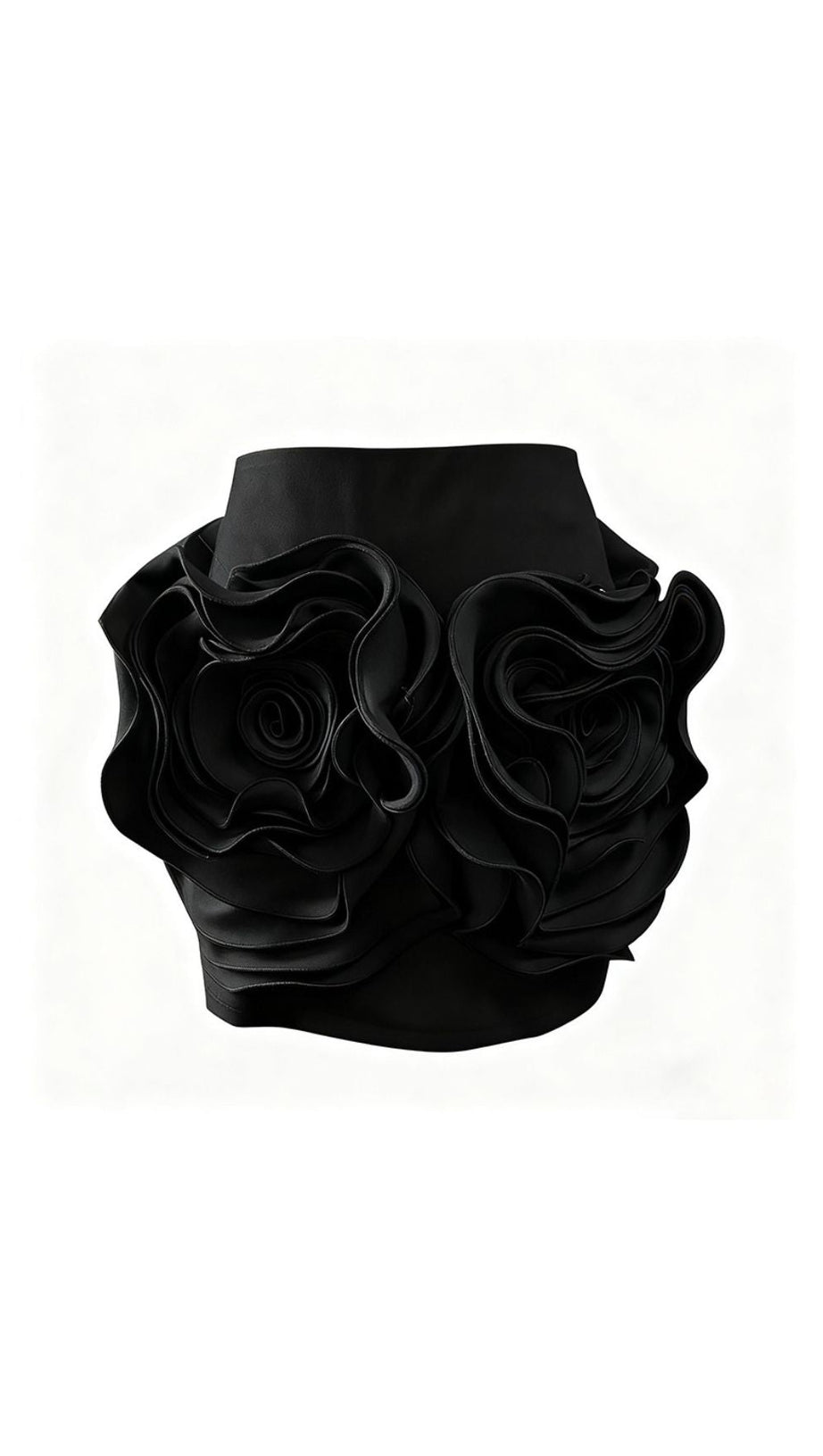Ilmari Red Rose 3D Flower Mini Skirt - Elegant Statement Piece