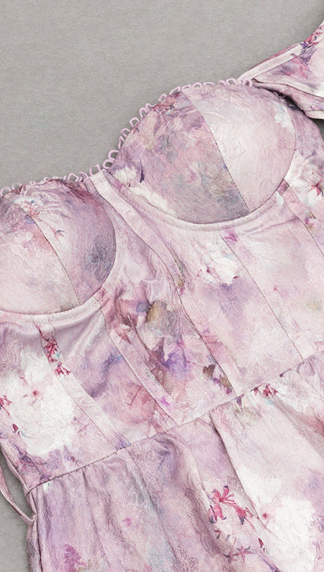 CROIX LILA MAXIKLEID MIT BLUMENDRUCK