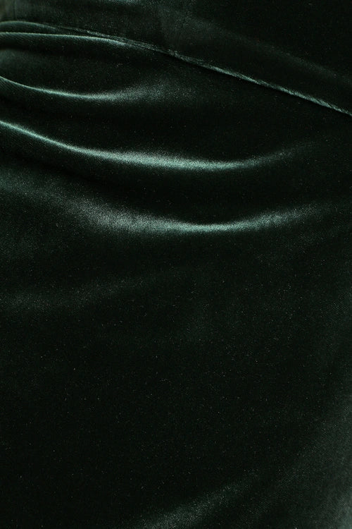 Feeling Flawless – Smaragdgrünes Maxikleid aus Samt mit V-Ausschnitt