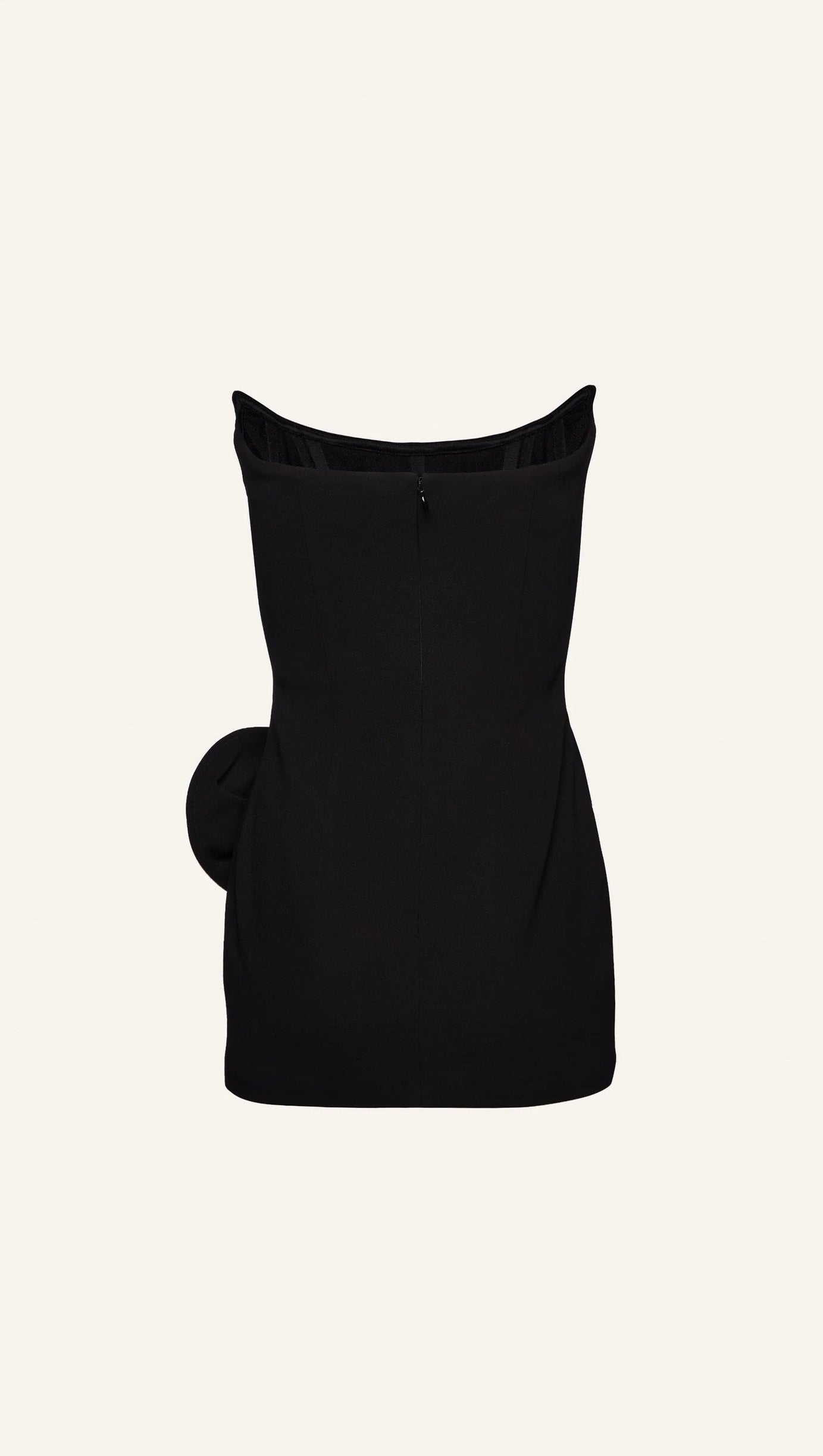 DARLENE STRAPLESS FLORAL MINI DRESS IN BLACK