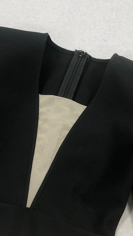 TRACY OCEAN WAVES LONG SLEEVE MINI BLAZER DRESS