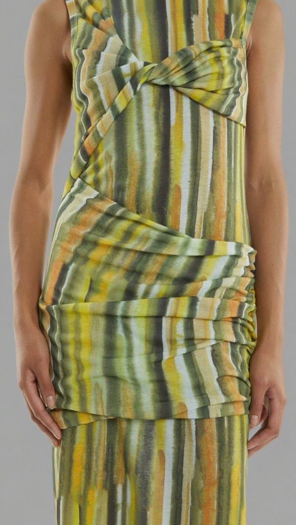 AIIZIE WIND THROUGH TANK DRESS | BRUSH STROKE - product image