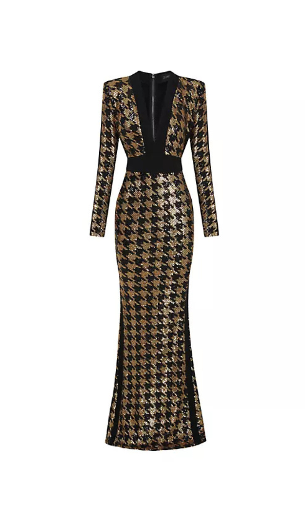 METALLIC HOUNDSTOOTH GOWN