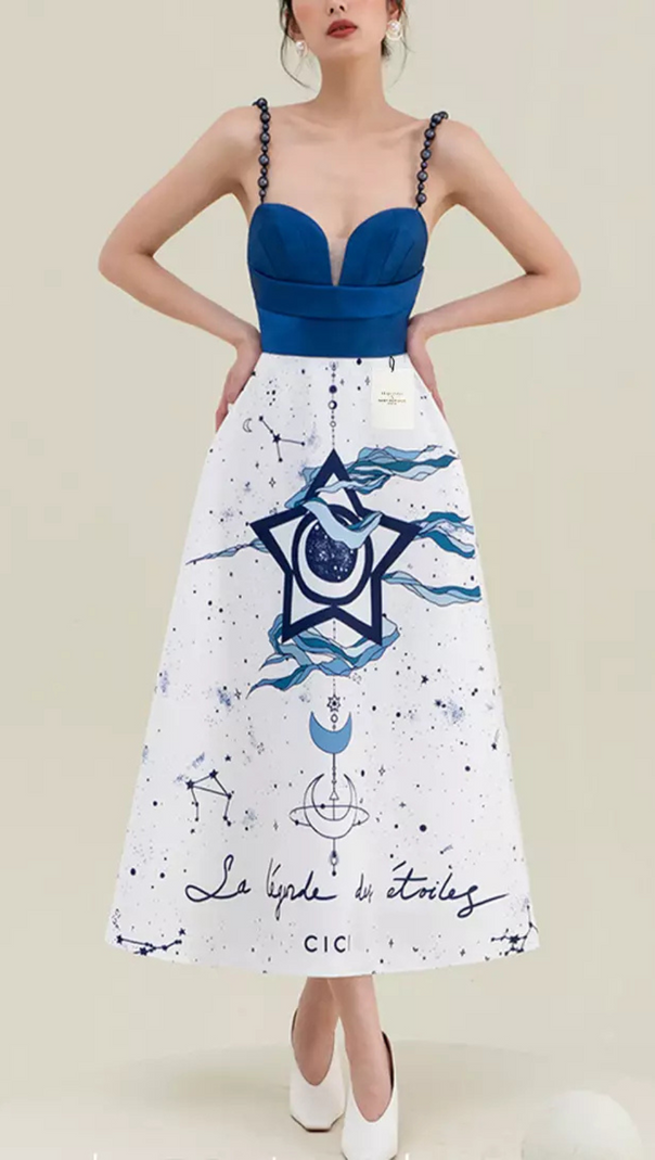 AIIZIE CONSTELLATION PRINT MIDI DRESS - product image