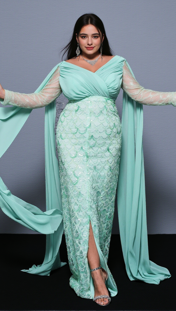 AIIZIE EMME MESH SEQUINED MAXI DRESS - product image