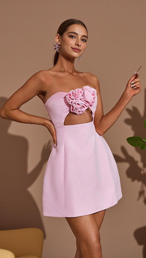AIIZIE STRAPLESS CUTOUT MINI DRESS - product image