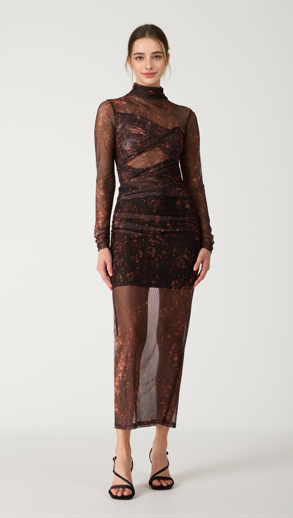 AIIZIE MADIGRAL MESH MIDI DRESS - product image