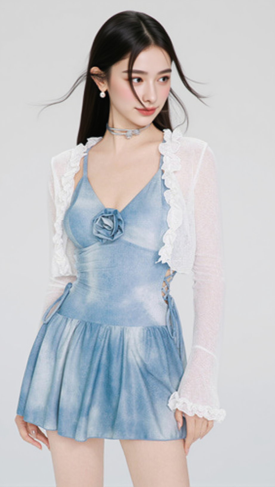 DODSON BLUE FLOWER ONE-PIECE SWIMSUIT