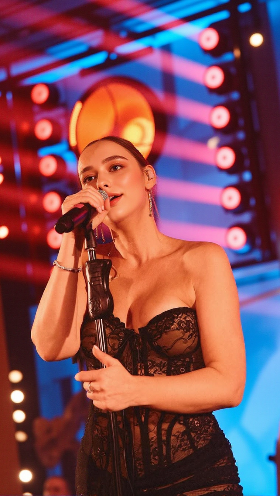 BLACK LINGERIE CORSET MINI SKIRT