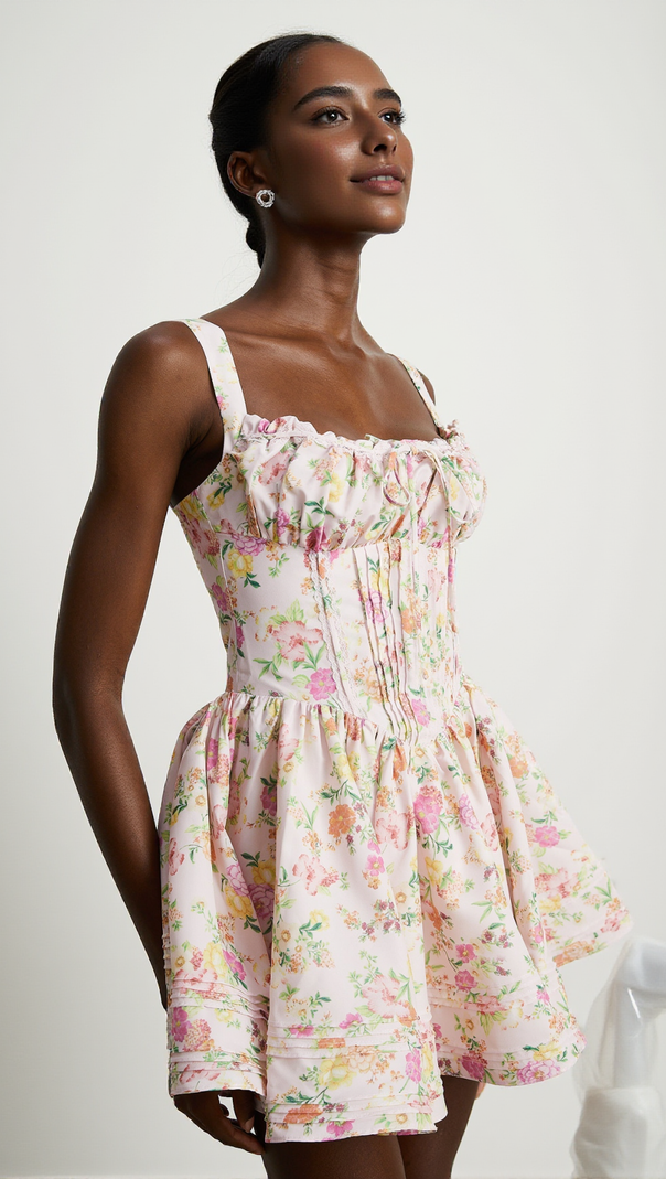 AIIZIE FLORAL PRINTED COTTON MINI DRESS - product image