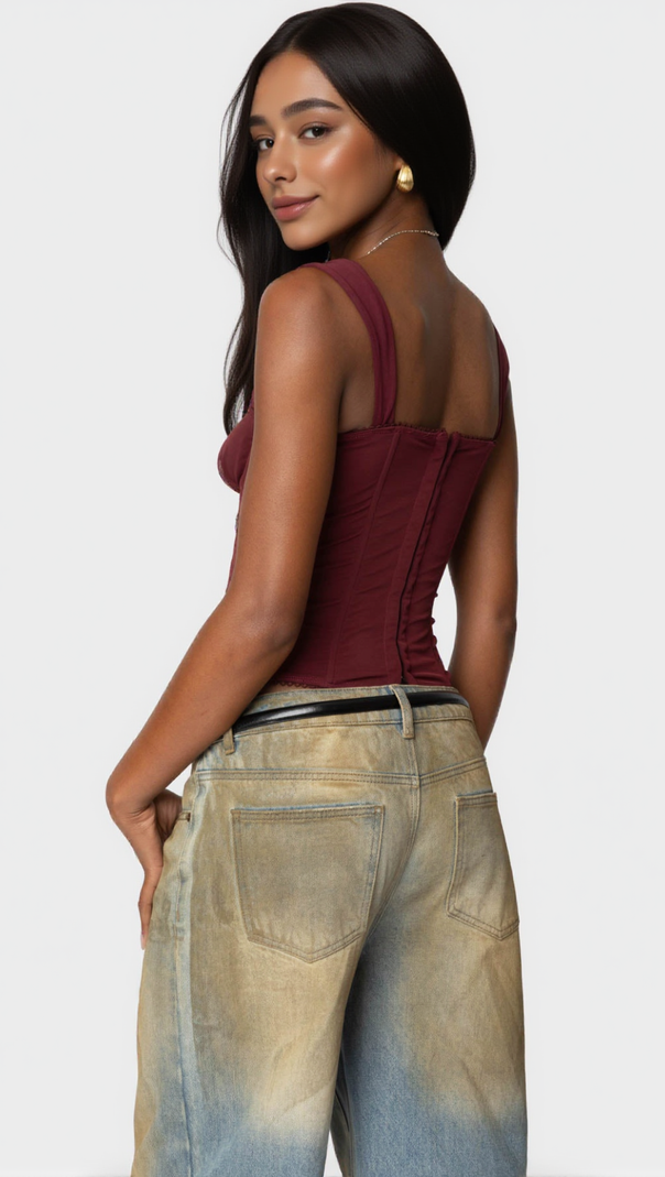 AIIZIE MARCELLA WIDE STRAP MESH CORSET - product image