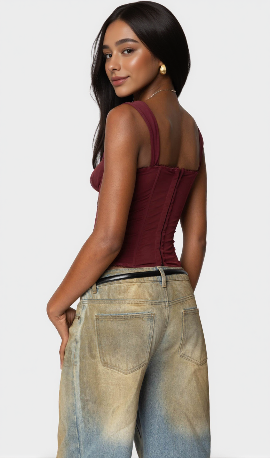 MARCELLA WIDE STRAP MESH CORSET