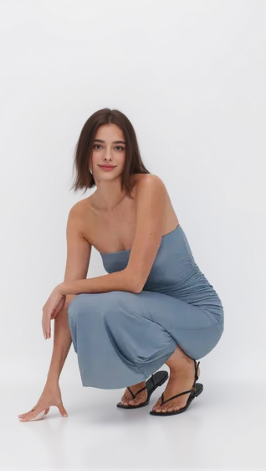 ODESSA DRESS IN SIDEWALK GREY