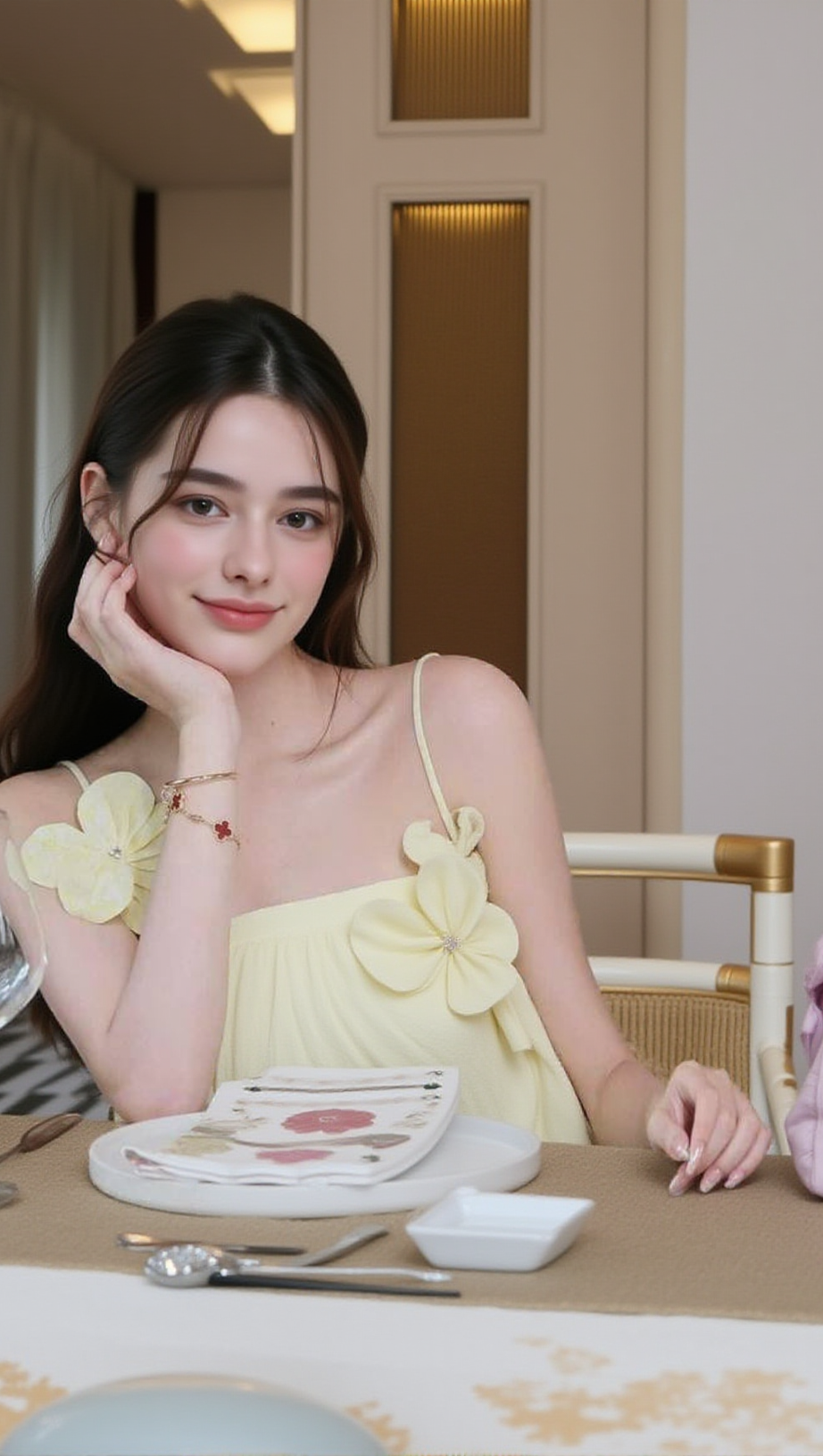 TRACY FLORAL JACQUARD MINI DRESS IN YELLOW