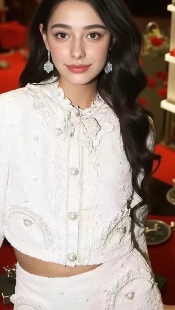 AIIZIE WHITE LACE TOP SKIRT SUIT - product image
