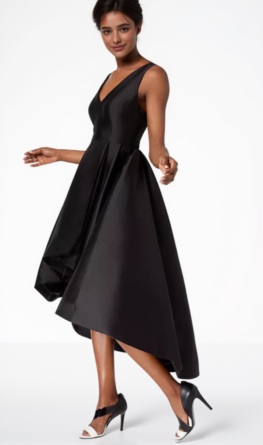 High-Low-A-Linien-Kleid in Schwarz