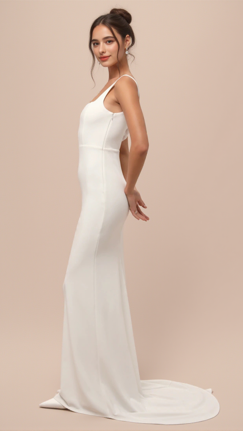 NATURAL REGAL CLASSIC SLEEVELESS TWIST-BACK MAXI DRESS