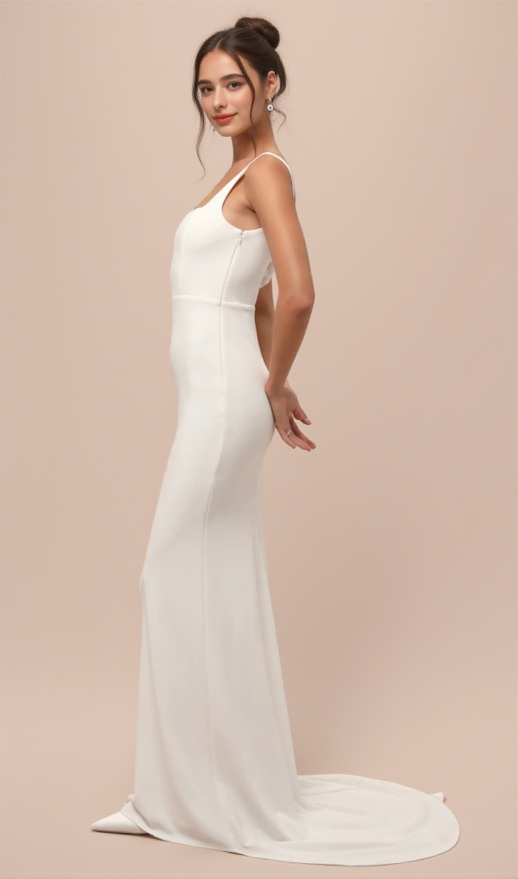 NATURAL REGAL CLASSIC SLEEVELESS TWIST-BACK MAXI DRESS
